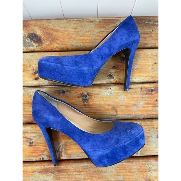 Diane Von Furstenberg Womens Blue Renee‎ Suede Pumps Size 7.5 $298.00 - Picture 4 of 10